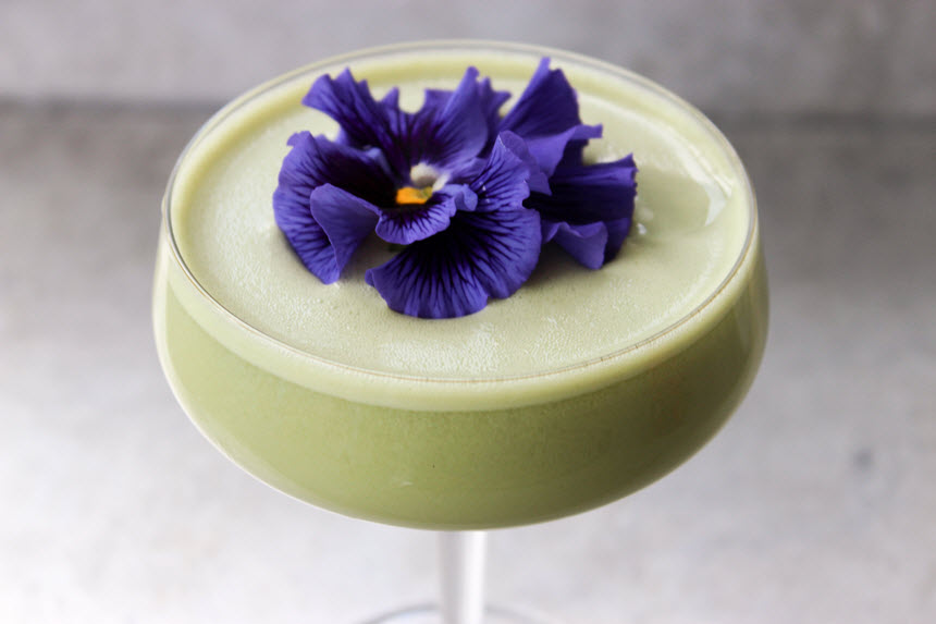 Matcha Tea Gin Sour Cocktail