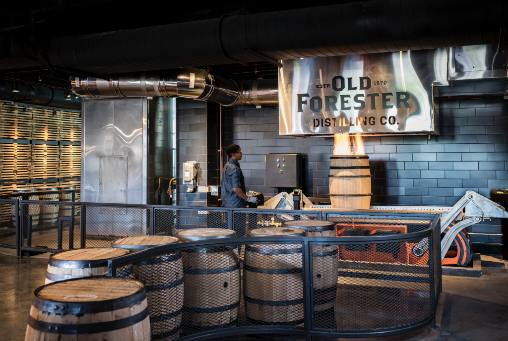 Old Forester Distillery - Charring Barrels