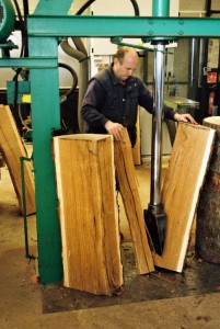 Courvoisier Cognac Mill - Green Oak Log Splitting