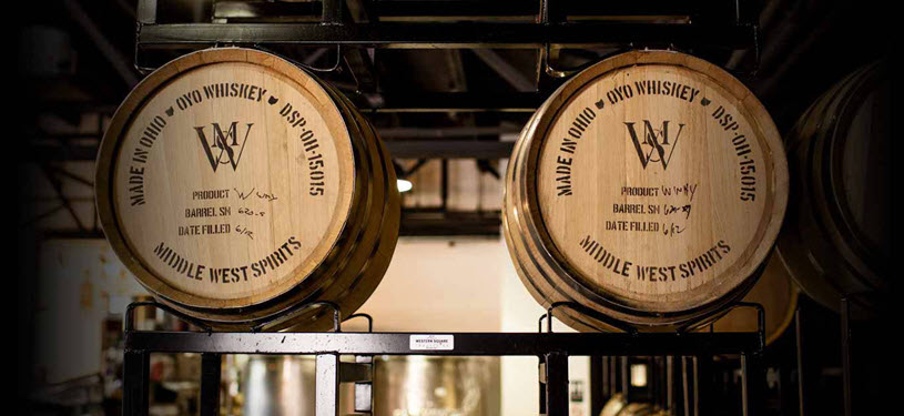 Middle West Spirits Whiskey Barrels Cover, Racks by Western Square