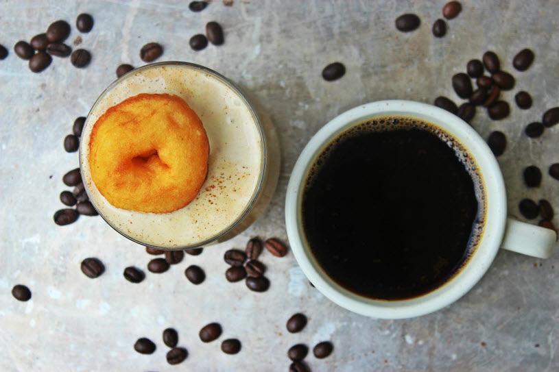 Bourbon donuts and coffee cocktail