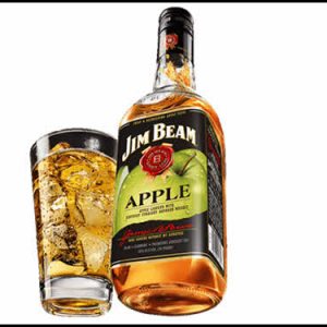 Jim Beam Apple Bourbon and Glass