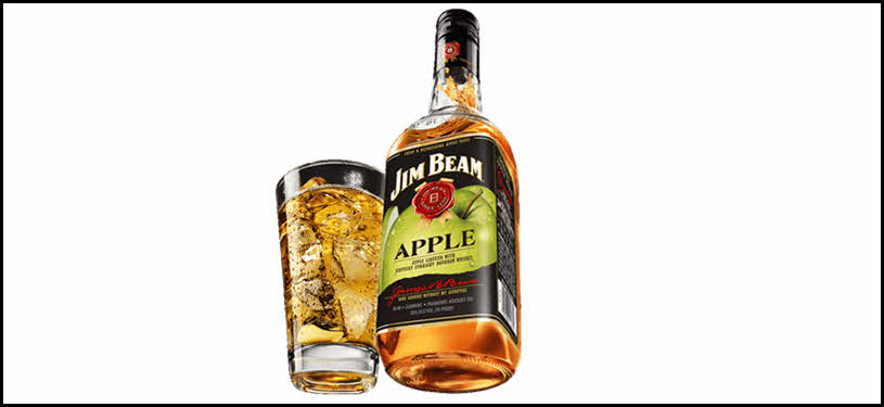 Jim Beam Apple Bourbon and Glass