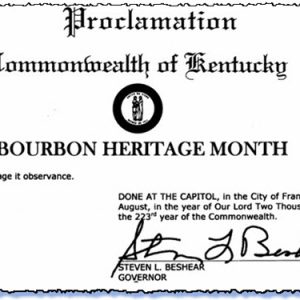 Kentucky Governor Declares September 2015 Bourbon Heritage Month b