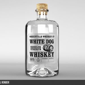 White Dog Whiskey 3D Rendering