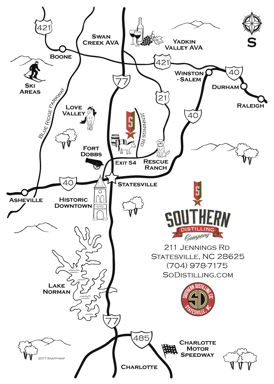 Southern Distilling Company - Map to the Distillery