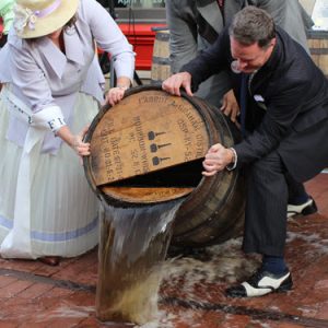 Dumping Bourbon Barrels at Frazier History Museum