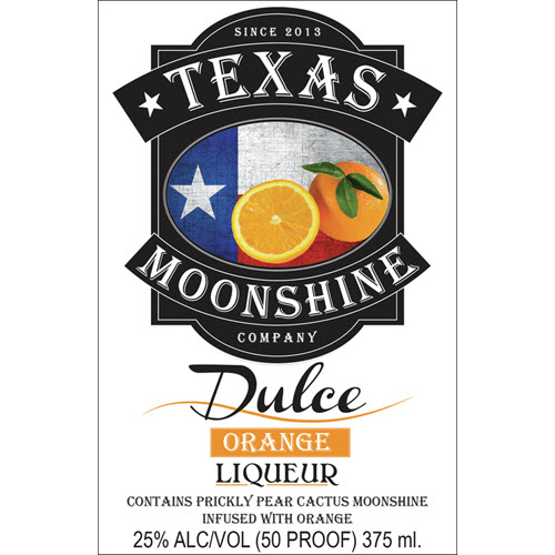 Hill Country Distillers - Spirits, Texas Prickly Pear Cactus Moonshine Infused Liqueur, Texas Dulce Orange Liqueur, Label