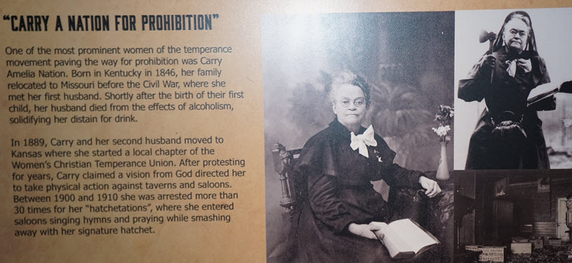 Carrie A Nation for Prohibition Exhibit