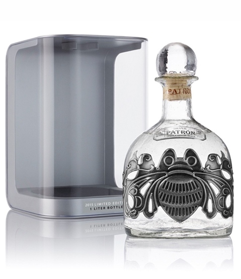 Patron Silver Tequila 1 Liter in Acrylic Case 2