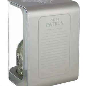 Patron Silver Tequila 1 Liter in Acrylic Case Back 479