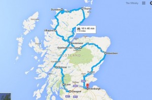 Scotland Distillery Roadtrip Map