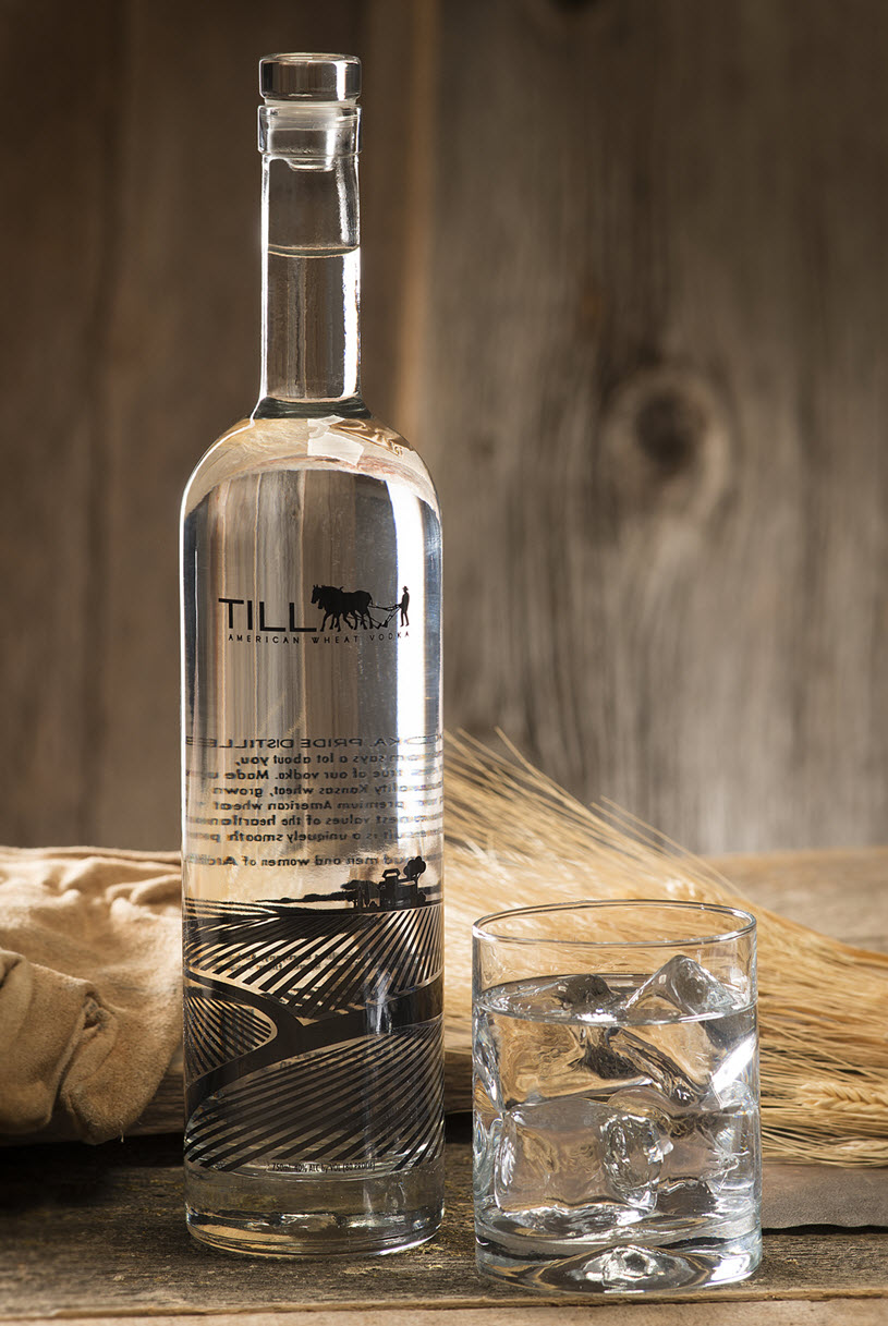 Till American Wheat Vodka Bottle with Glass
