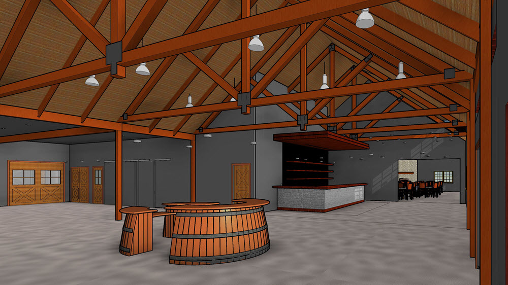 Jeptha Creed Distillery - Retail and Tasting Area Rendering