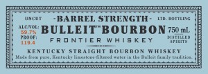 Bulleit Barrel Strength Label in blue