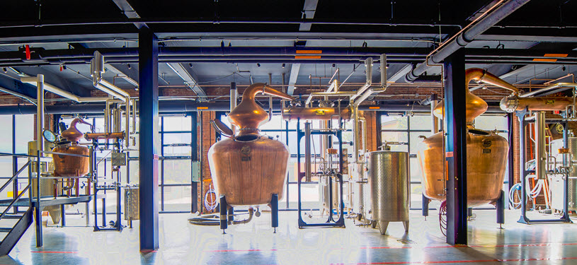 Vendome Copper and Brass Works Stills at Copper and Kings Brandy