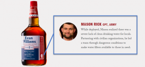Evan Williams Bourbon American Hero Bottle Featuring Mason Rick