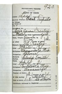 Elvis Presley Physicians Record of Birth