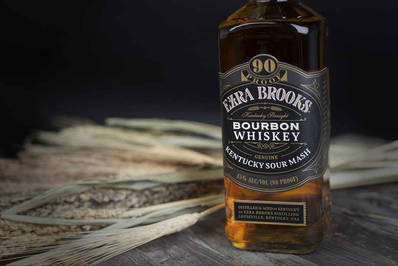 Ezra Brooks Kentucky Straight Bourbon Whiskey Bottle