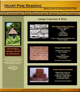 Heart Pine Reserve Website Selling Old Taylor Distillery Limeston, Brick and Tile