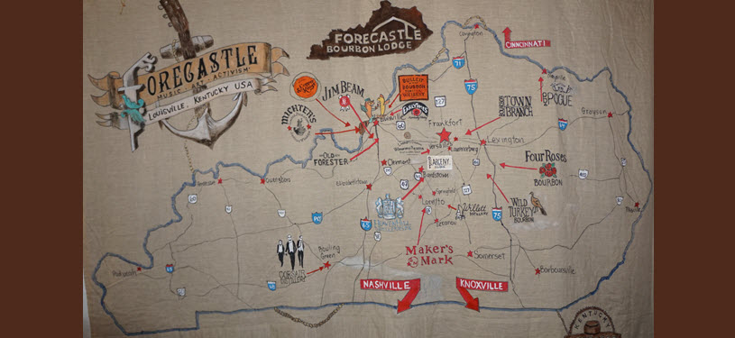 Kentucky Bourbon Lodge at Forecastle - Bourbon Trail Map