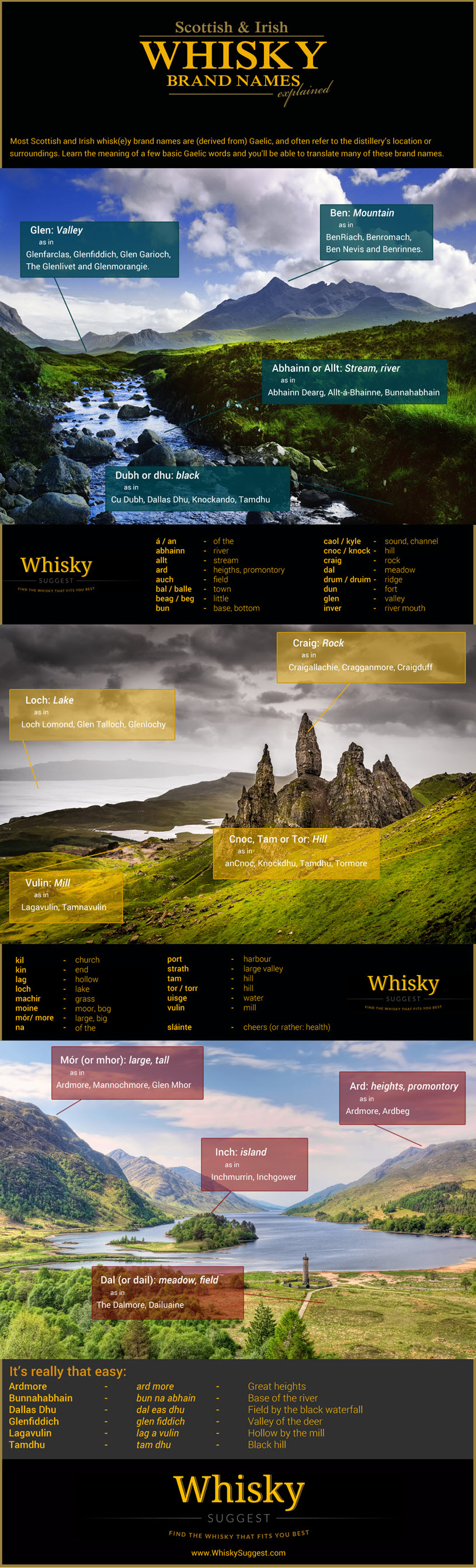 Scottish and Irish Whisky Brand Names Explained Infographic