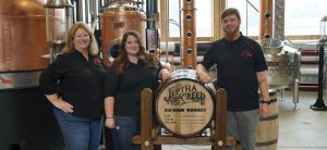 Jeptha Creed Distillery - Founder Joyce Nethery, Marketing Manager Autumn Nethery and Distiller Kevin Coffey