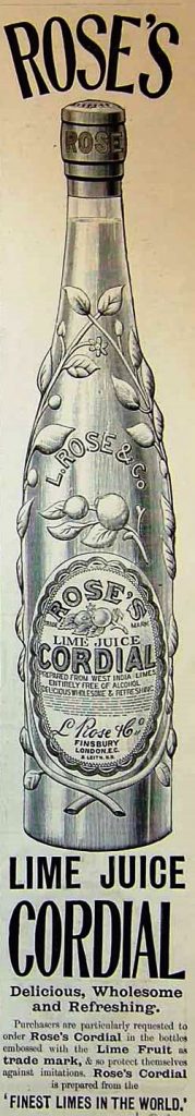 Rose's Lime Juice Cordial - Advertisement