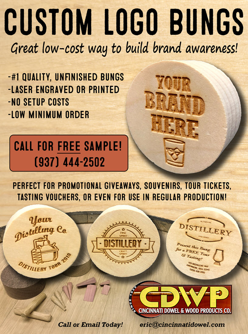 Cincinnati Dowel and Wood Products - Custom Logo Bungs for Your Distillery