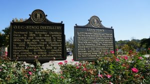 O.F.C.-Stagg Distillery and Leestown Kentucky Historical Sign Back