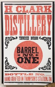 H Clark Distillery - Tennessee Straight Bourbon Barrel No. 1 Poster