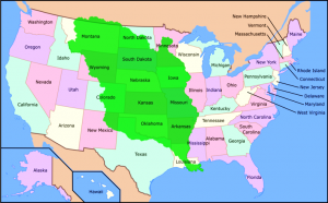 Louisiana Purchase - Map showing the extent of the territory of French Louisiana when sold in the Louisiana Purchase in 1803