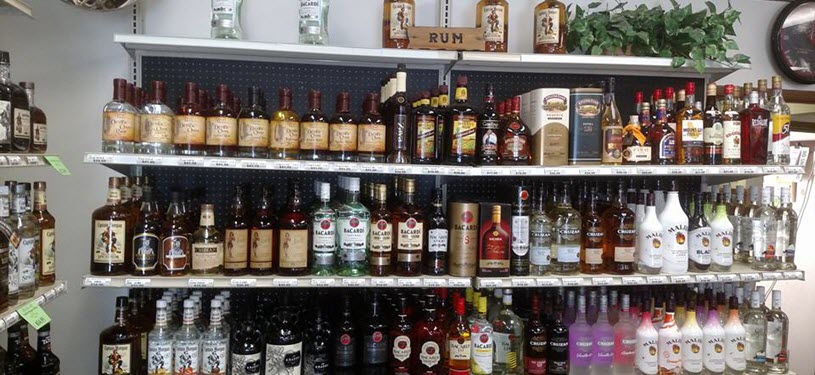 Stillwagon Distillery - Bottles on shelf at Coos Bay Liquor