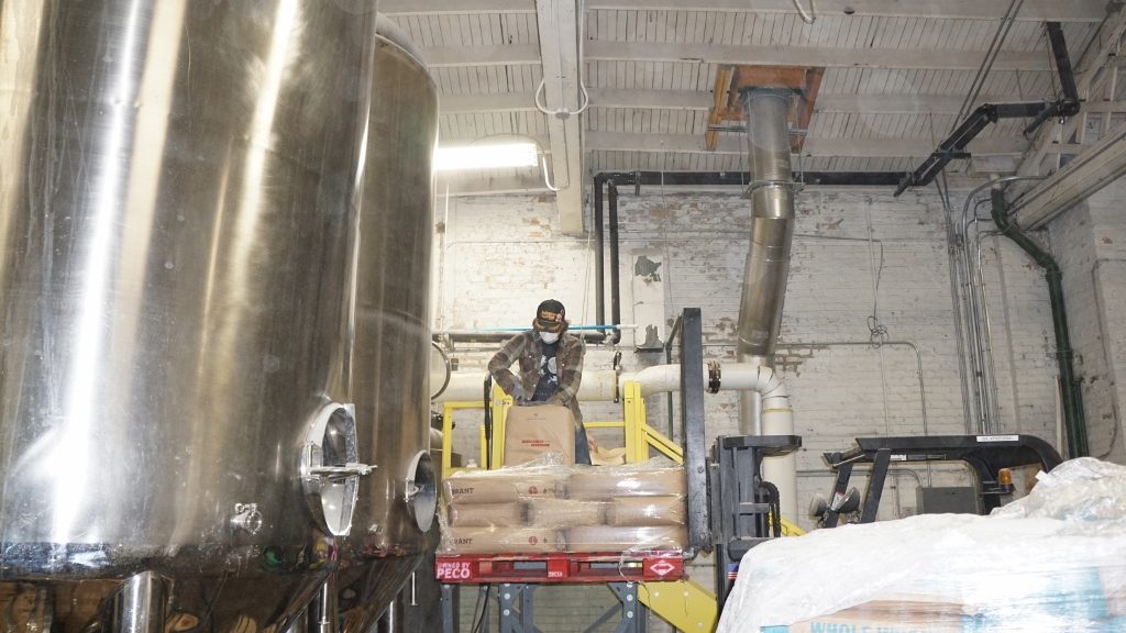 FEW Spirits Distillery - Grains put into Mash Tun