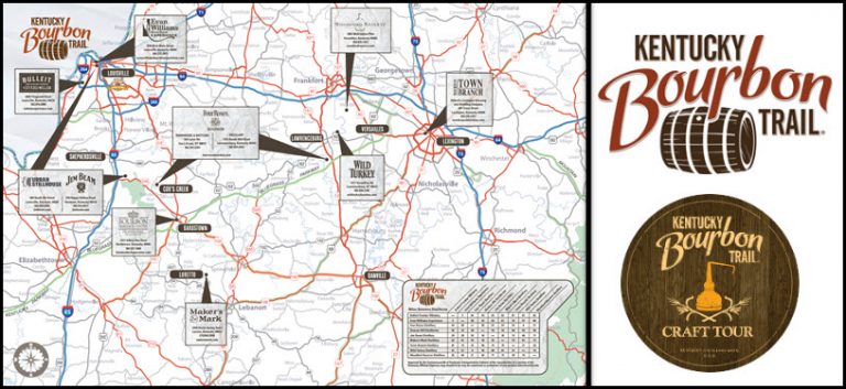 Kentucky Bourbon Trail &amp; Kentucky Bourbon Trail Craft Tour Map ...