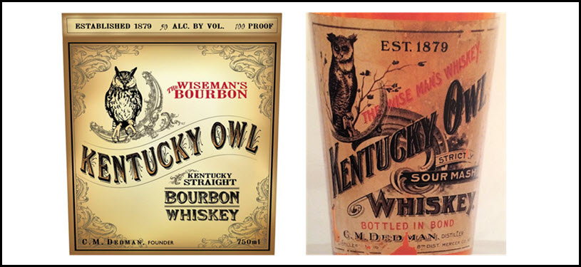 Kentucky Owl Kentucky Straight Bourbon Whiskey, Established 1879 - Old and New