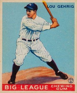 Lou Gehrig Goudey Baseball Card