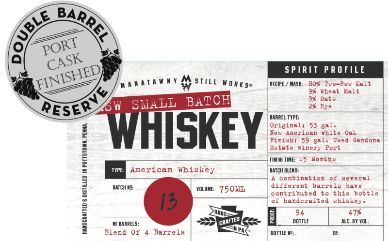 Manatawny Still Works Distillery - BATCH13 Small Batch Cask Finished Whiskey