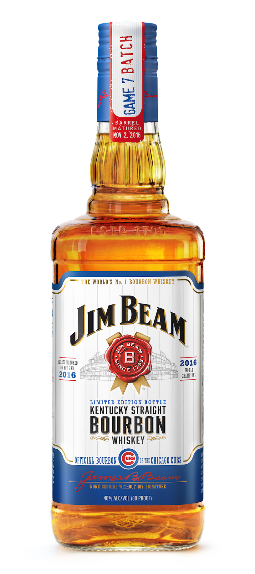 Jim Beam Bourbon - Limited Edition Chicago Cubs, Game 7 Batch