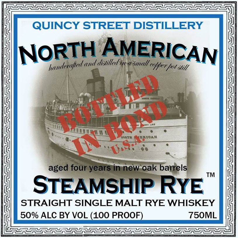 Quincy Street Distillery - North American Steamship Rye Whiskey, Label 2