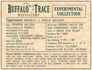 Buffalo Trace Distillery - Experimental Release No.21, Organic 6 Grain Bourbon Whiskey