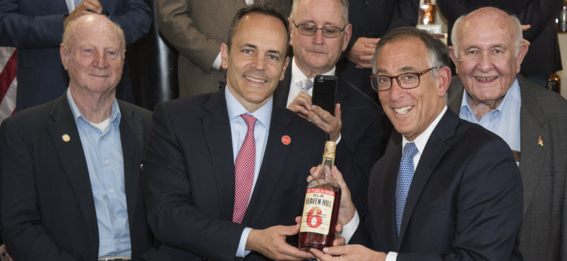 Heaven Hill Distillery - President Max L. Shapira Gifts a 1942 Bottle of Old Heaven Hill to Kentucky Gov Matt Bevin