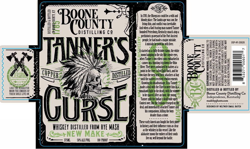 Boone County Distilling - Tanner's Curse White Whiskey Rye, Label