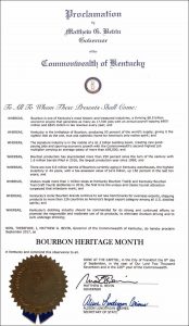 Kentucky Distillers' Association - Kentucky Governor Signs 2017 Proclamation Declaring September Bourbon Heritage Month