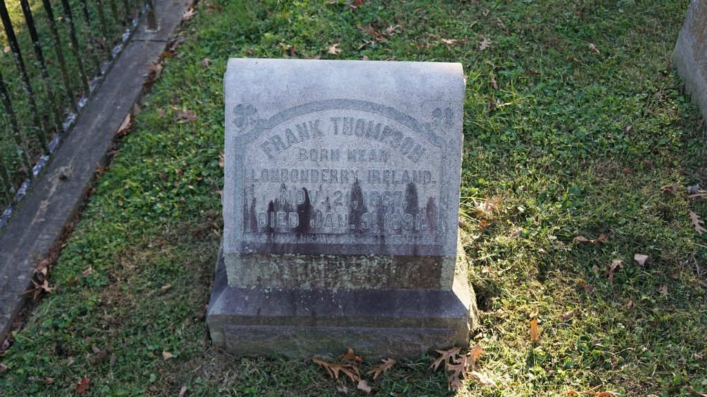 Cave Hill Cemetery - Frank Thompson 1867-1891
