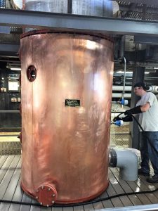 OZ Tyler Distillery - 41 Foot Tall x 54 Inch Diameter Vendome Copper and Brass Works Column Still