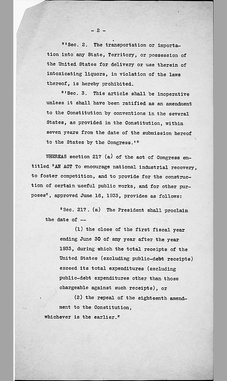 Repeal of the 18th Amendment Page 2