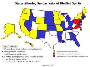 DISCUS - Distilled Spirit Council of the United States - States Allowing Sunday Sales of Distilled Spirits 2017