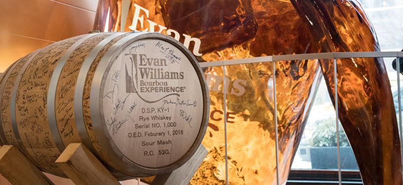 Evan Williams Bourbon Experience - Craft Spirits Distillery Fills 1,000 Barrel, Signed Barrel