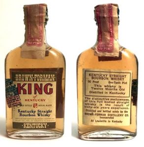 Brown-Forman Distillery - King of Kentucky, Kentucky Straight Bourbon Whiskey, Nip Bottles, c.o. Just Mini Bourbons.